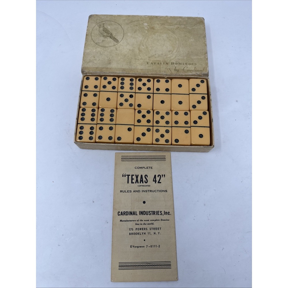 Vintage Catalin Dominoes By Cardinal Butterscotch Bakelite #540 Extra Thick 28pc